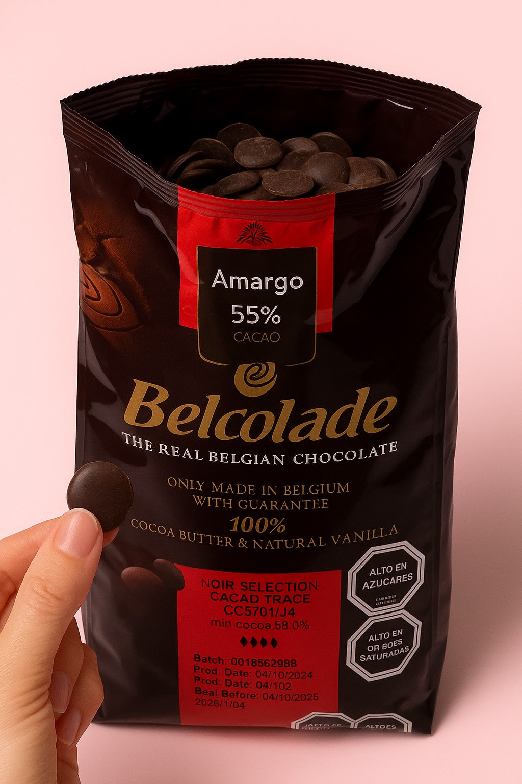 Chocolate Belcolade Amargo 55% Cacao – Bolsa 1kg