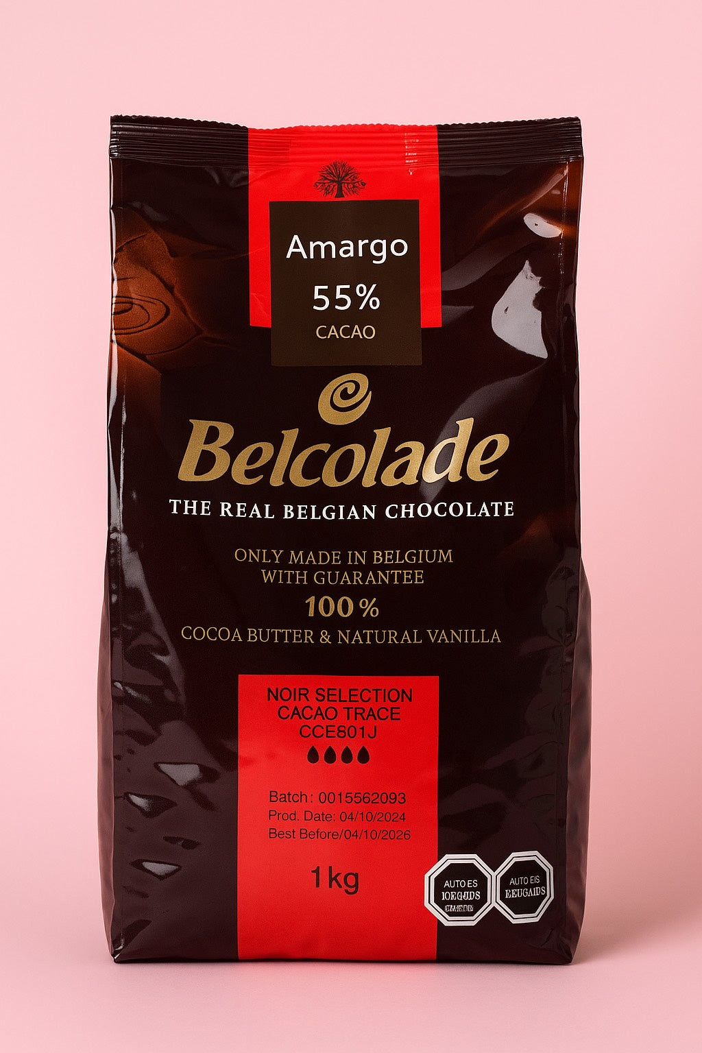 Chocolate Belcolade Amargo 55% Cacao – Bolsa 1kg