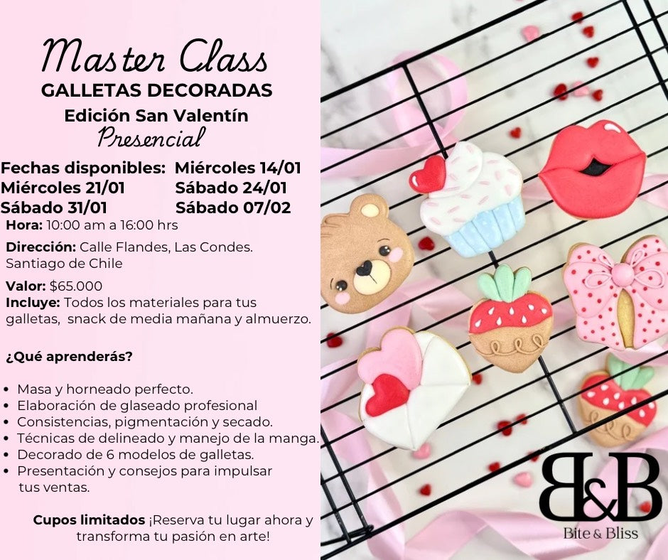 Curso de Galletas Decoradas Edición San Valentín